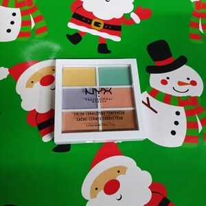 NYX Professional Makeup Concealer Palette with Yellow, Green, Purple, and Peach